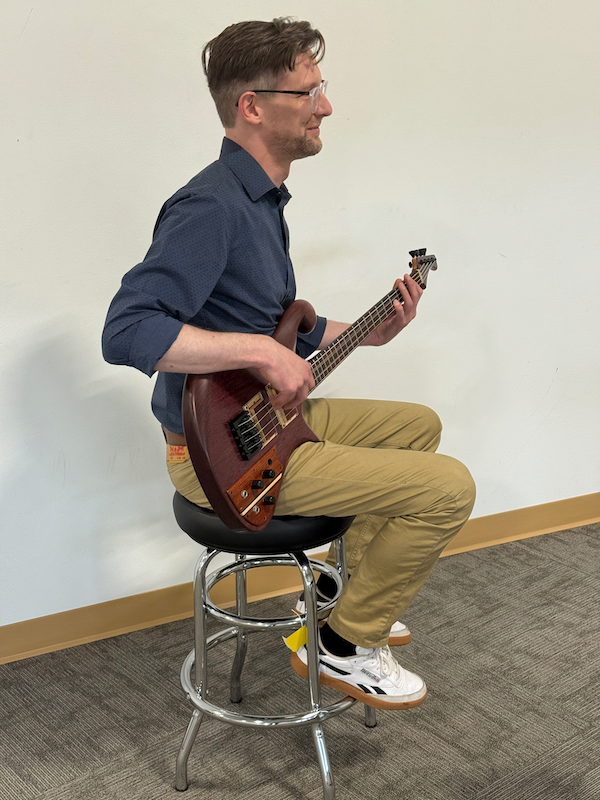 Matthew teaches bass guitar